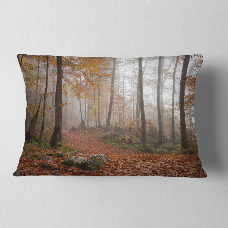 Forêt d'automne en Allemagne - Coussin décoratif à imprimé paysage