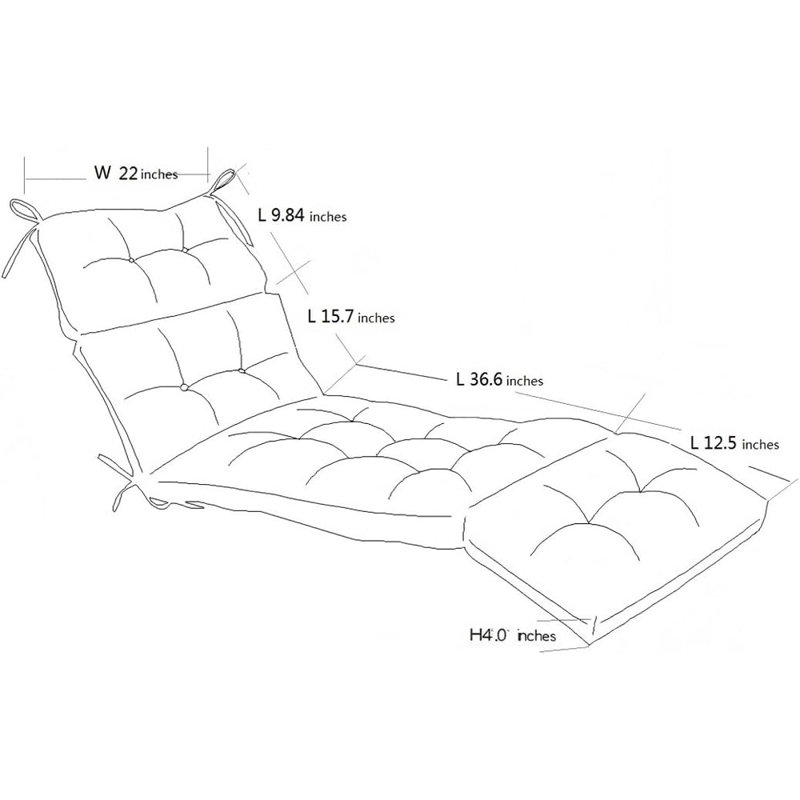 Outdoor Chaise Lounge Cushion, Waterproof Weather-resistant Replacement Pad For Patio And Pool Furniture, Green