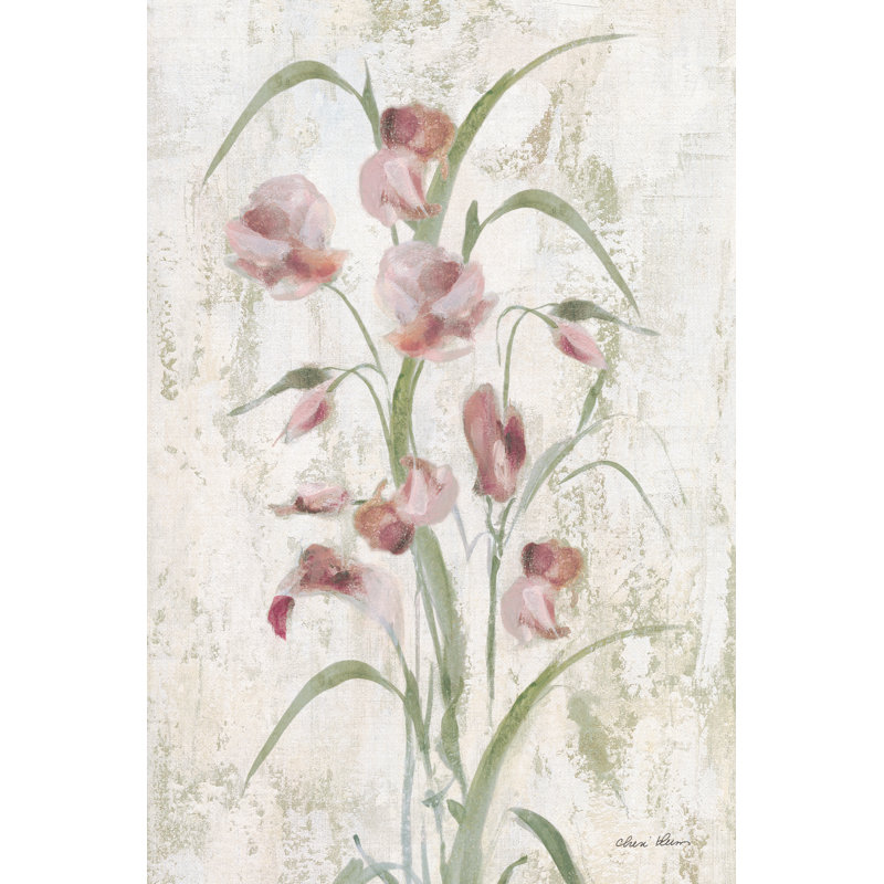 «Red Field Flowers Crop» par Cheri Blum, Toile tendue, Non, H 18 po x l 12 po x P 1,25 po