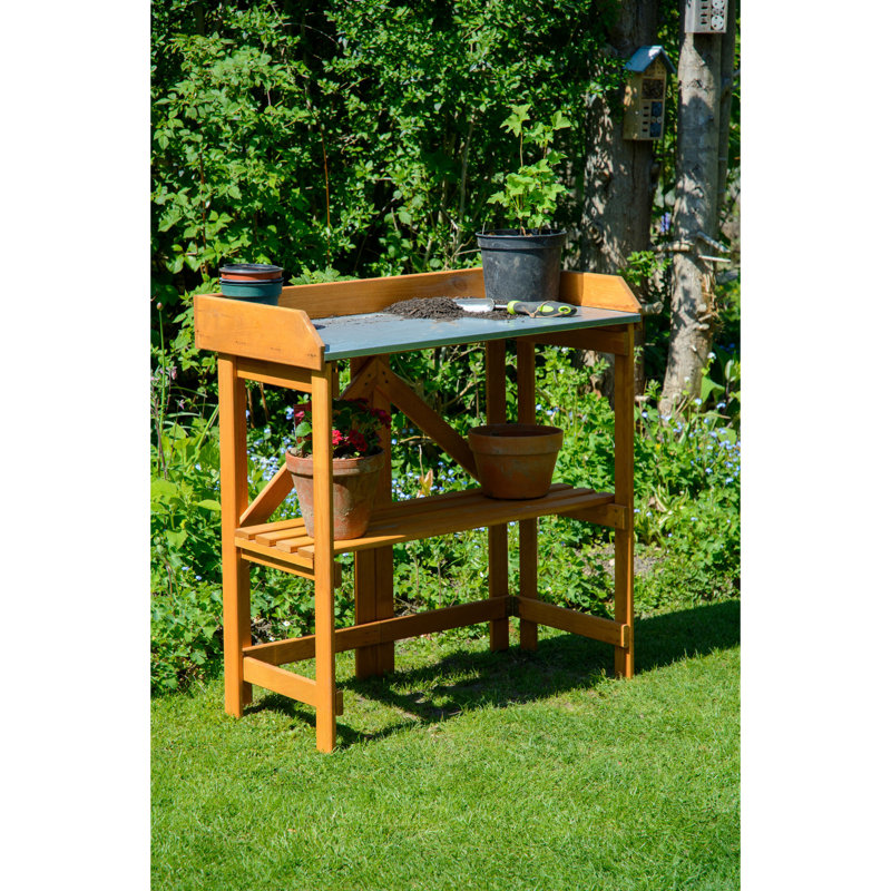 Tipton Pine Potting Bench, Brown