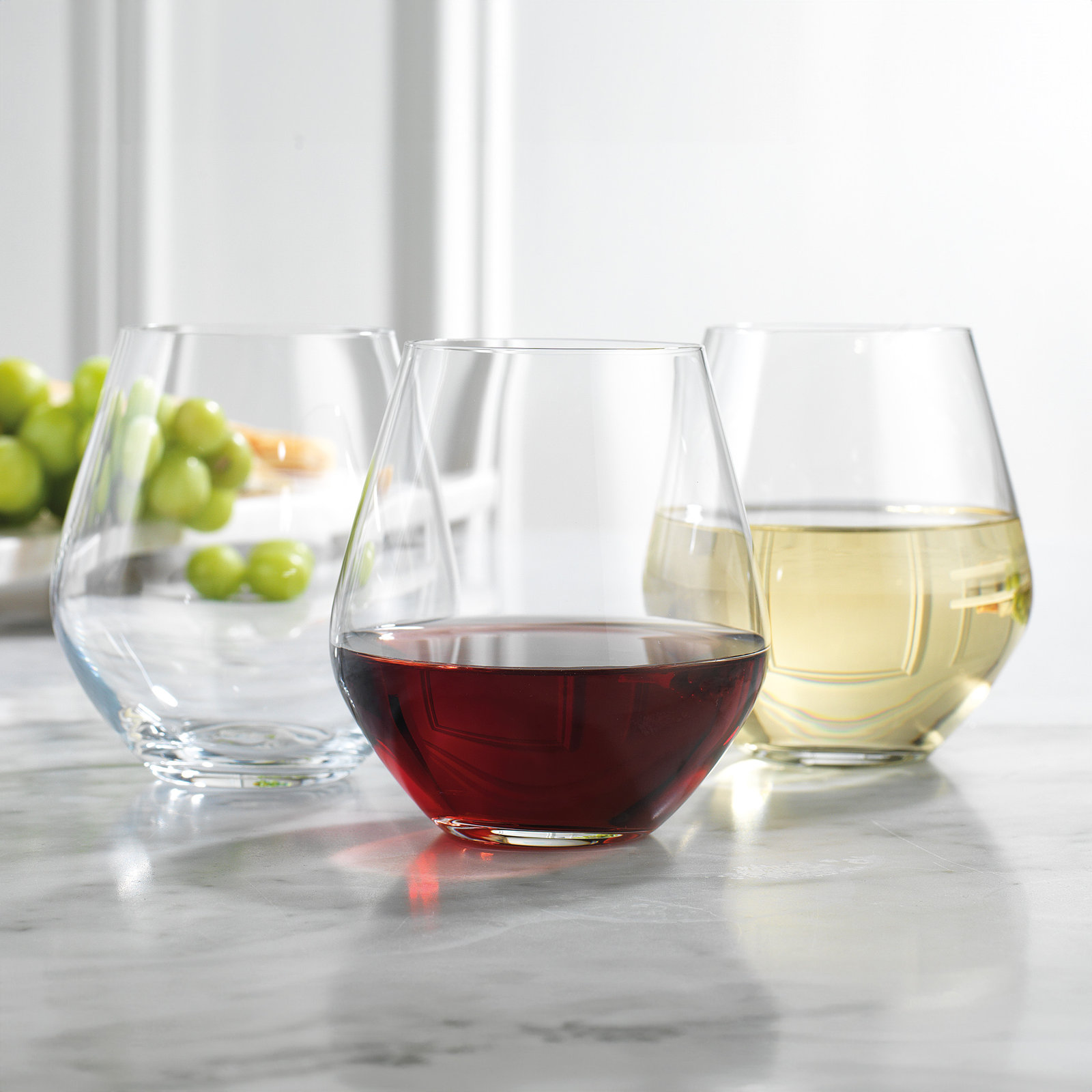 Meridian Crystal Stemless Wine Glass, Clear