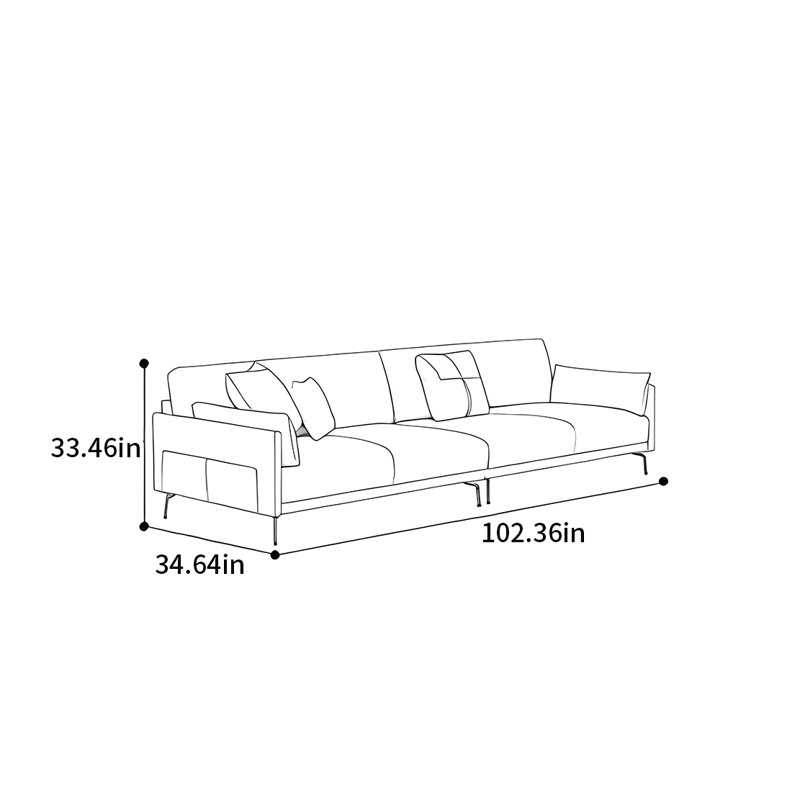 Canapé Nordic, H 33,46 po x l 102,36 po x P 34,64 po, 4