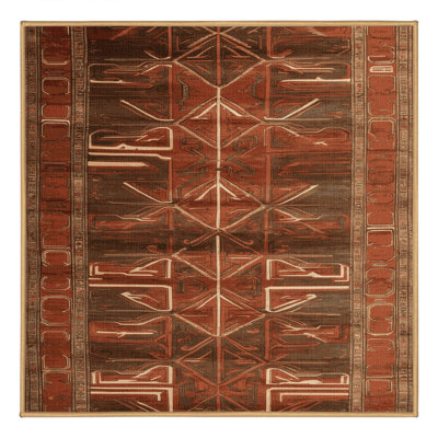 Machine Washable Art Deco Brown Area Rug