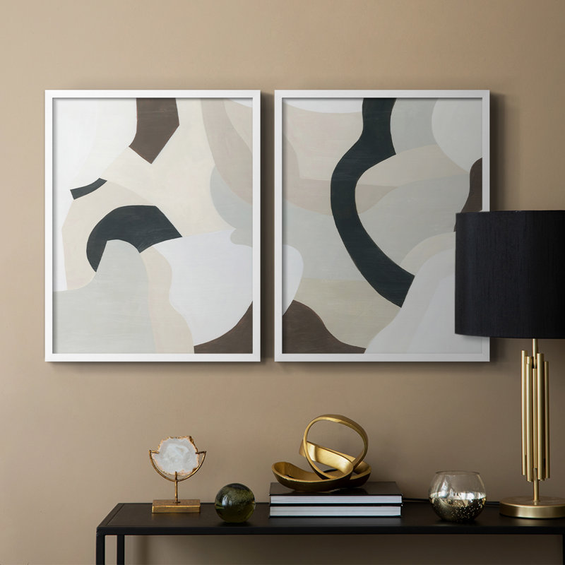 «I Shifting Neutrals», impression encadrée de qualité supérieure - prête à être accrochée - aucun clou requis - aucun clou requis