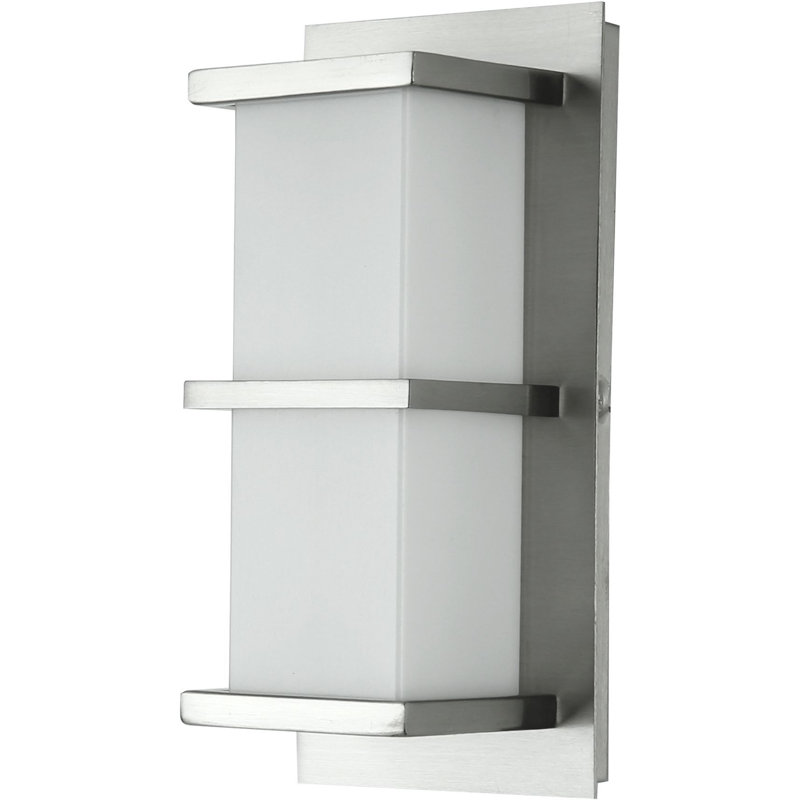 Applique murale rectangulaire avec bandes horizontales 30K / 40K / 50K 120V nickel brossé à intensité variable
