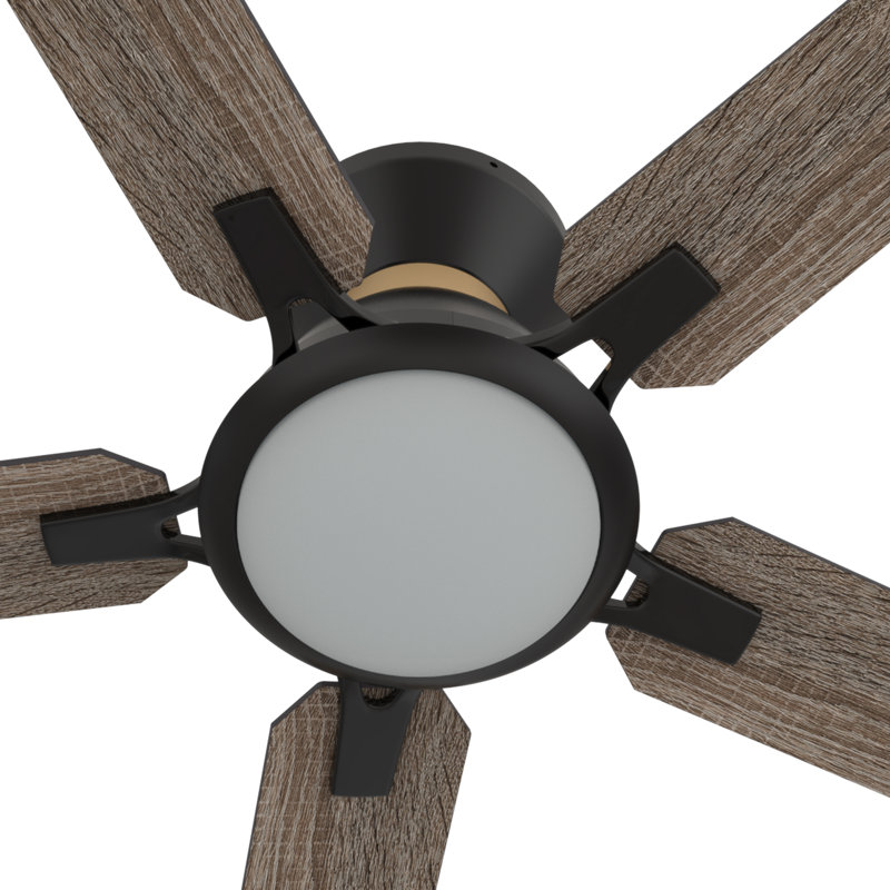 Ventilateur de plafond intelligent 52 po avec télécommande et ensemble d'éclairage inclus, Chêne gris