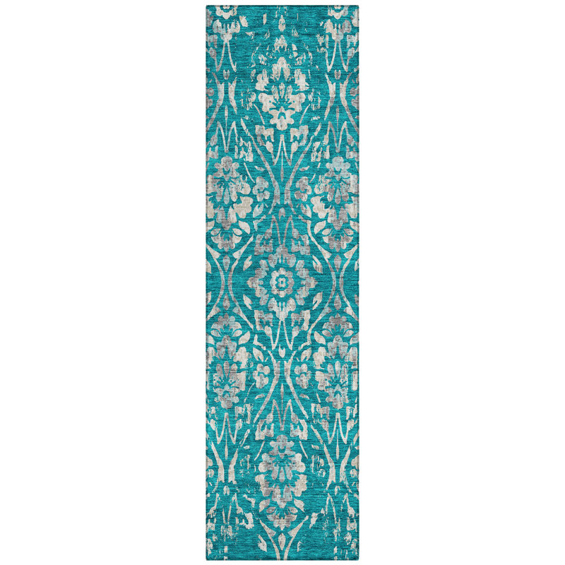 Maliana Washable Floral Indoor / Outdoor Rug, Runner 2'3" x 7'6"