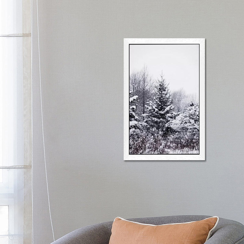 Winter Pines by Chelsea Victoria - Print on Canvas, 101.6 cm H x 66.04 cm W, White Floater Framed