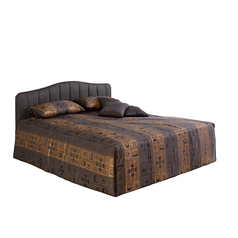 Toland Upholstered Lift Up Storage Ottoman Bed with Mattress, Brown, 5-zone pocket spring mattress, 200 x 200cm