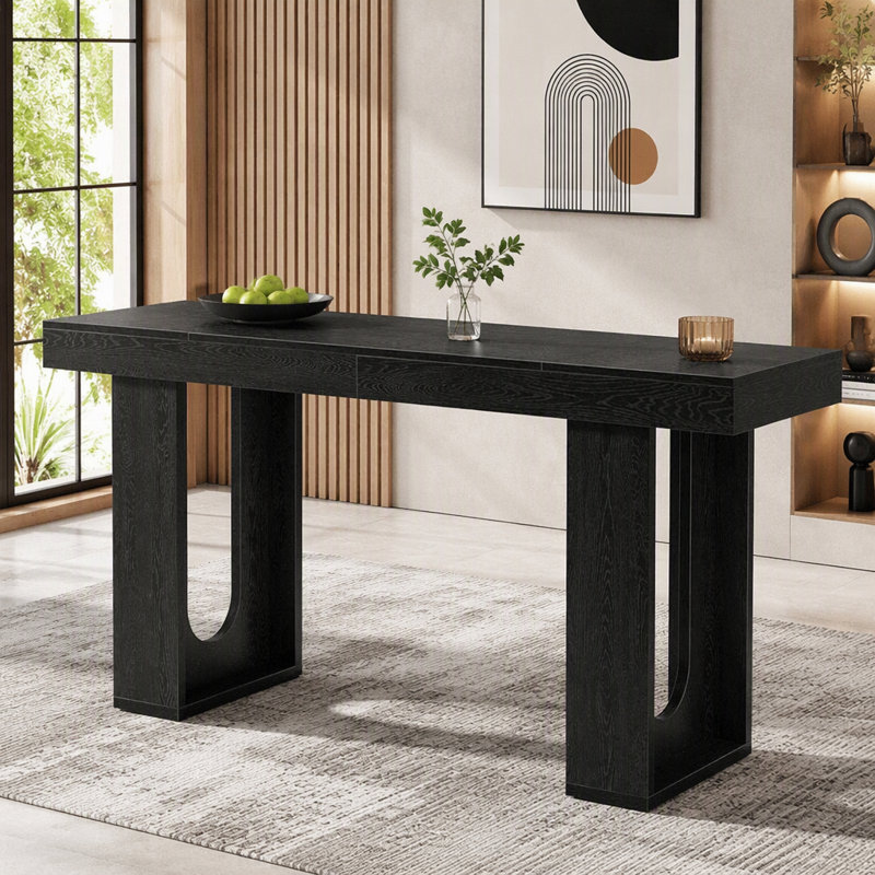 Table de bar longue, Noir