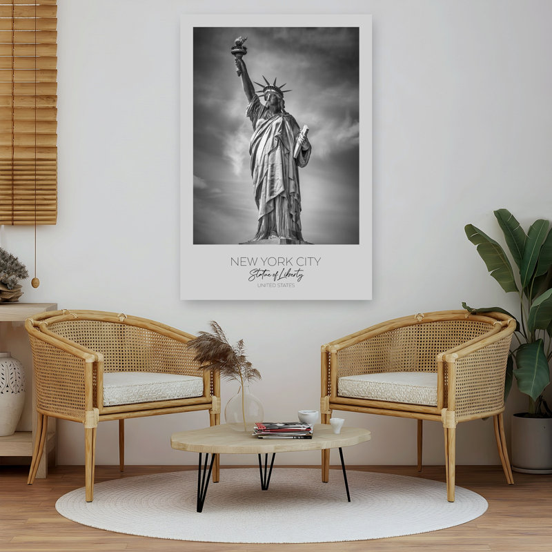 Statue de la liberté, architecture abstraite contemporaine, art mural ville, H 60 po x l 40 po