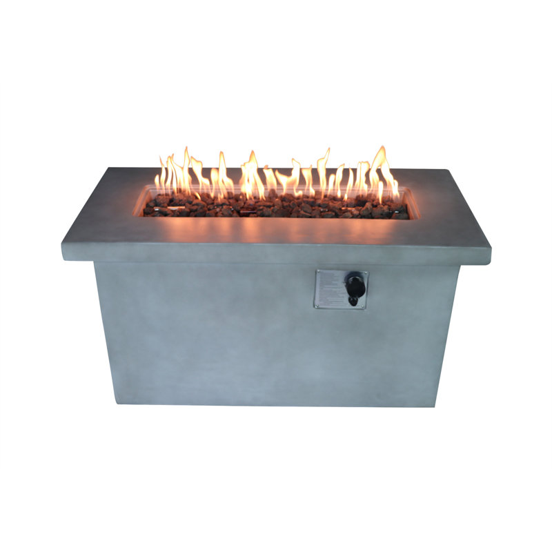 24'' H Concrete Propane/Natural Gas Outdoor Fire Pit Table, Gray