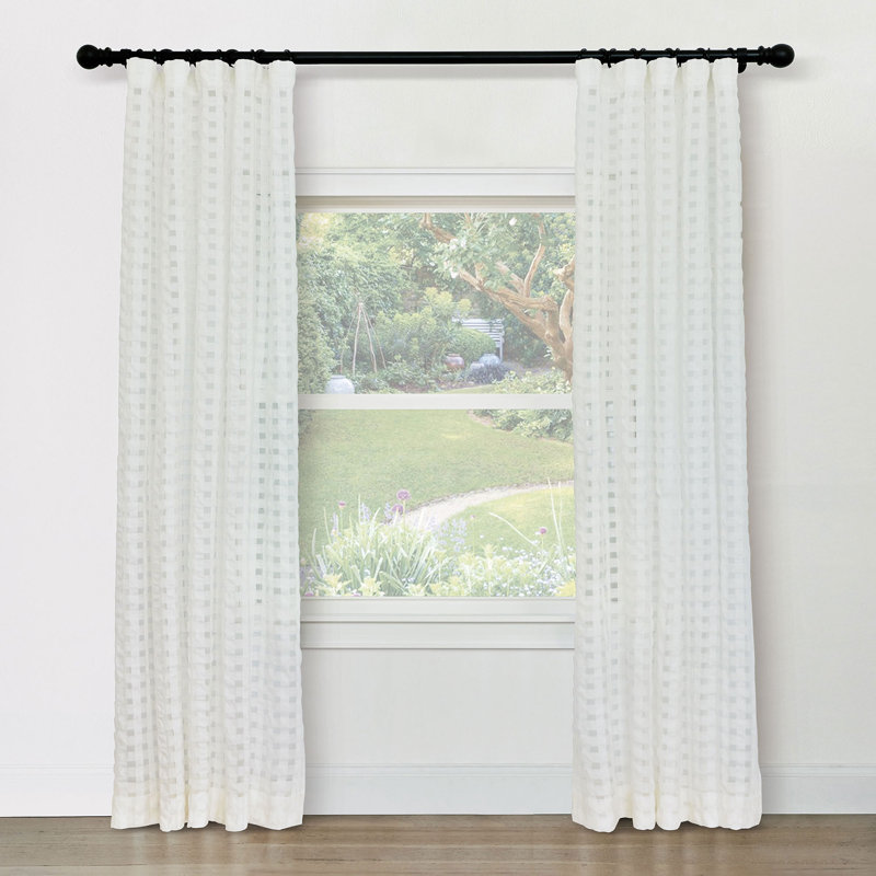 Nevada Sheer Curtain Panel In Tan, Ivory, 96" W x 108" L