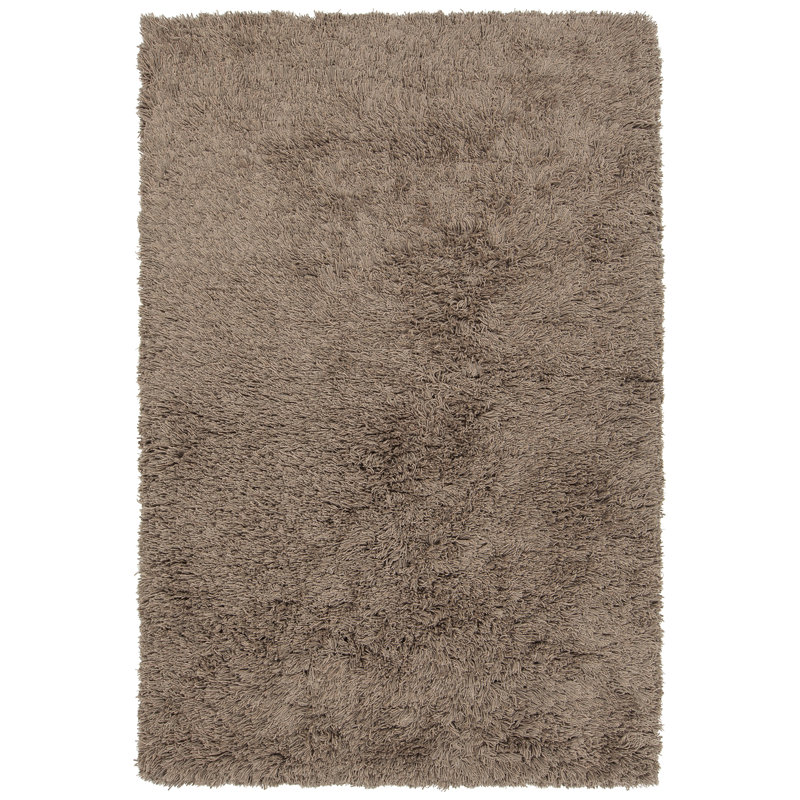 Tapis de zone taupe tissé à la main Terrel, 5 pi x 7 pi 6 po