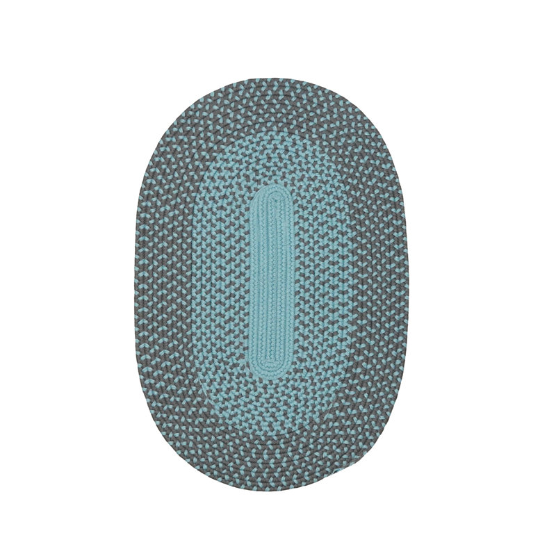 Tapis ovale intérieur / extérieur en polypropylène tissé à la machine gris perle Cape Eden, Ovale 5 pi x7 pi