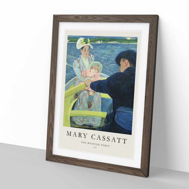 The Boating Party by Mary Cassatt - Picture Frame Painting, Walnut Framed, 48cm H x 36cm W x 2cm D