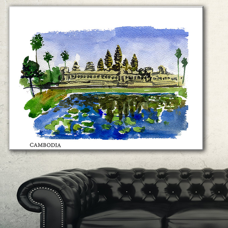 " Cambodia Vector Illustration ", 12" H x 20" W x 1" D