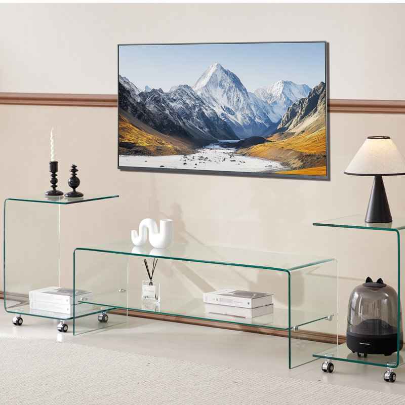 Table d'appoint en verre transparent