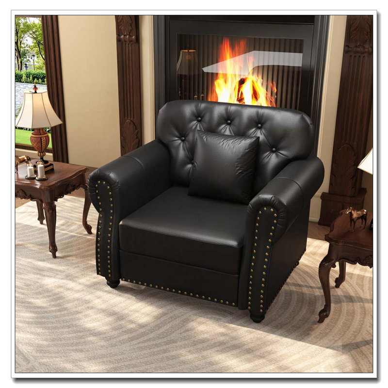 Chaise rembourrée 41,3 po, Noir, Ne s’applique pas