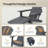 HDPE Folding Adirondack Chairs with Retractable Ottoman, 5-Position Adjustable Backrest (Set of 2)-858991867