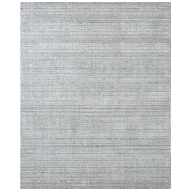 Hollmon Hand Loomed Striped Area Rug in Gray, Rectangle 6' x 9'