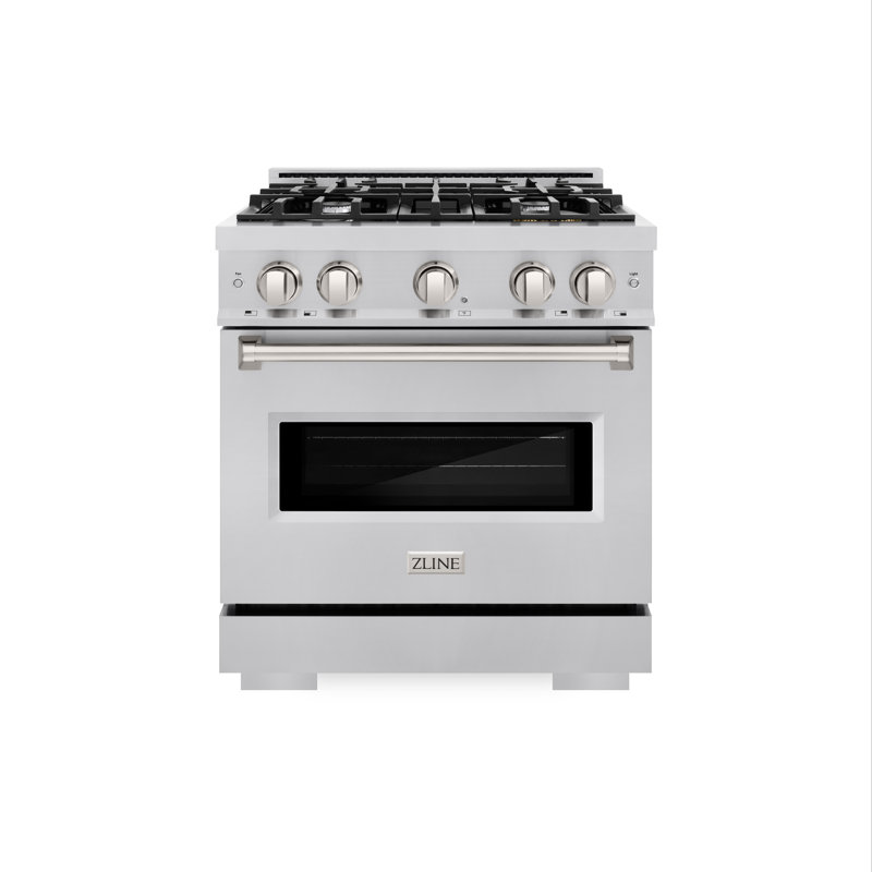 ZLINE 30” Classic Dual Fuel Stainless Steel Range w/ 4 Burner Cooktop & Convection Oven