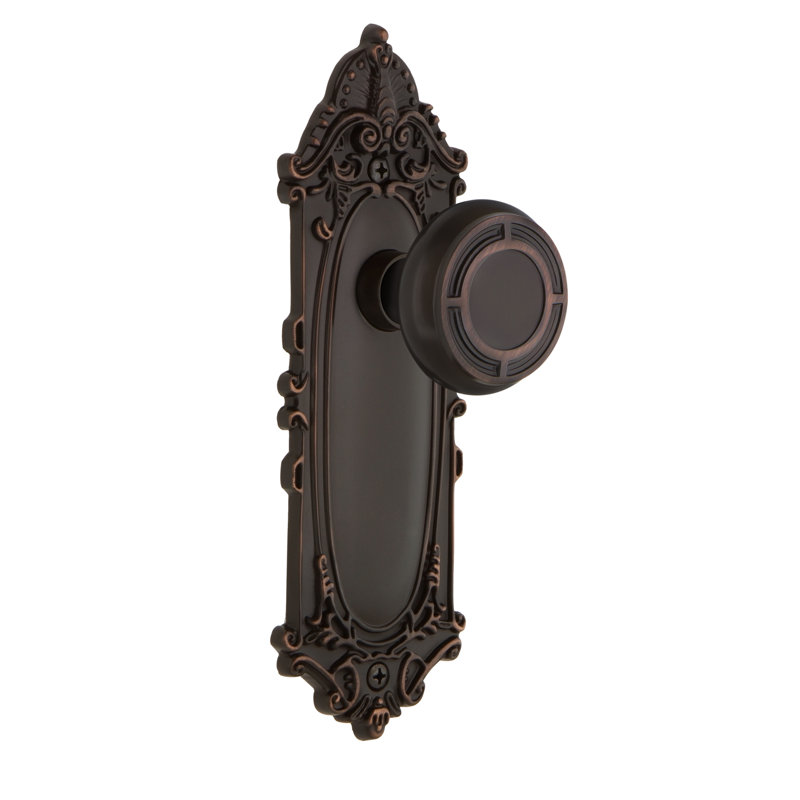 Plaque victorienne avec bouton Mission, Bronze intemporel, 2,375 po