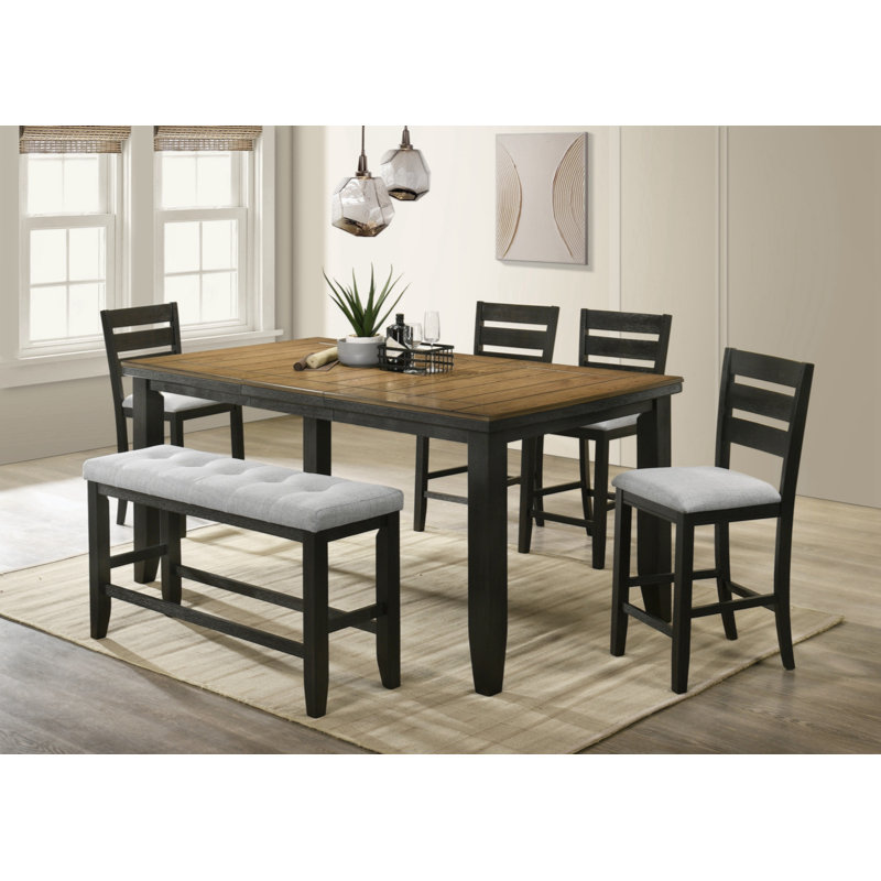 Banc rembourré en lin Crosston, Gris anthracite