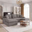 Canapé modulaire en U 92,51 po, canapé modulaire en chenille avec ressorts ensachés, sièges rembourrés à assise profonde modernes pour le salon, pouf à roulettes sans assemblage-513539440-513539443-513539448