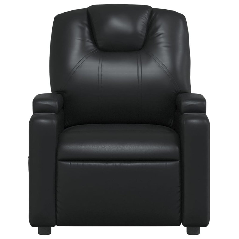 Fauteuil inclinable manuel vidaXL, dossier / repose-pieds réglable, cuir, Similicuir noir, Manual