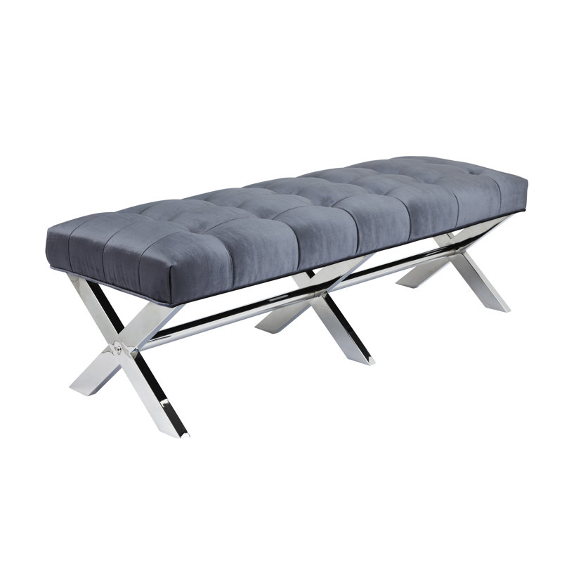 Banc recouverts de tissu d'ameublement, Gris anthracite