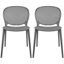 Chaise de salle à manger contemporaine à dossier perforé en plastique contemporain, chaise d'appoint de patio intérieur empilable, sièges résistants aux intempéries pour la cuisine, le restaurant, le balcon, le porche, la cour, le gris-68307574