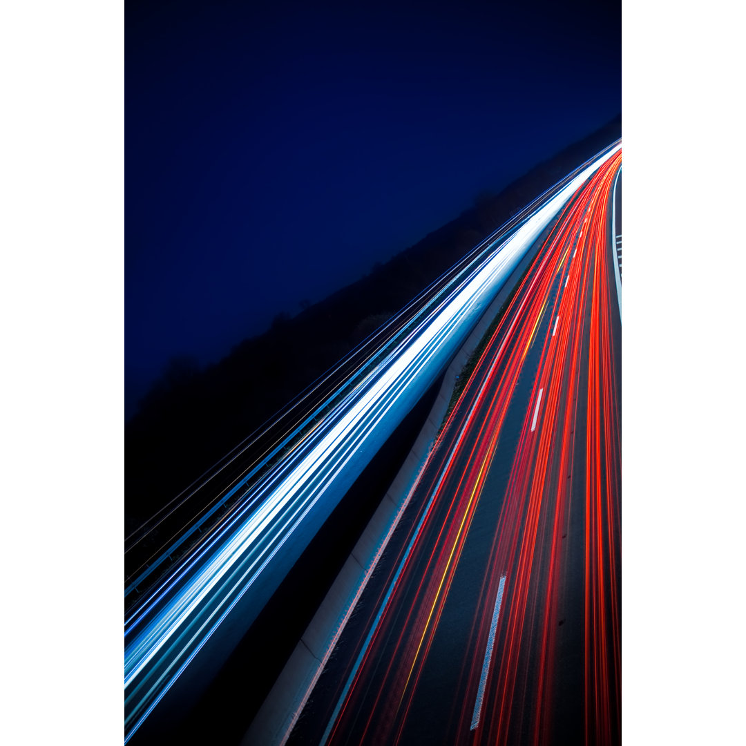 Highway At Night von Wundervisuals - Leinwandbild