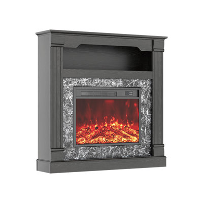 40" W Electric Fireplace With Mantel