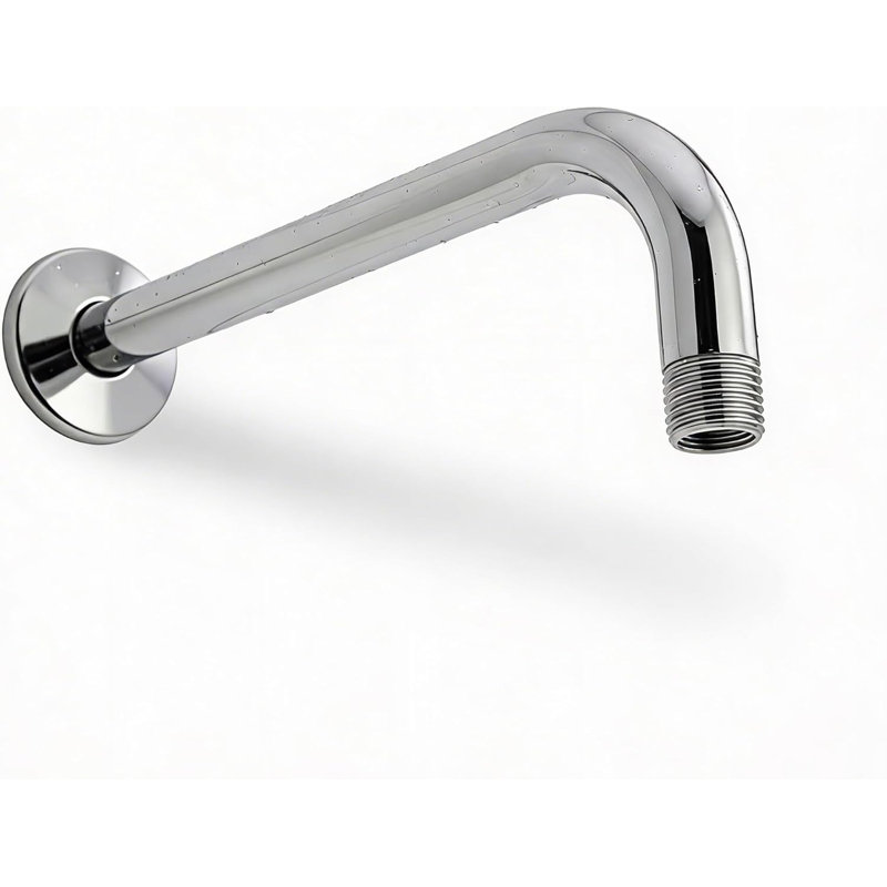 12 Inch Shower Arm 90 Degree Stainless Steel Rain Shower Head Extension Arm with Flange, Chrome Finish, Chrome