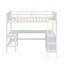 Lit mezzanine simple avec tablettes et bureau