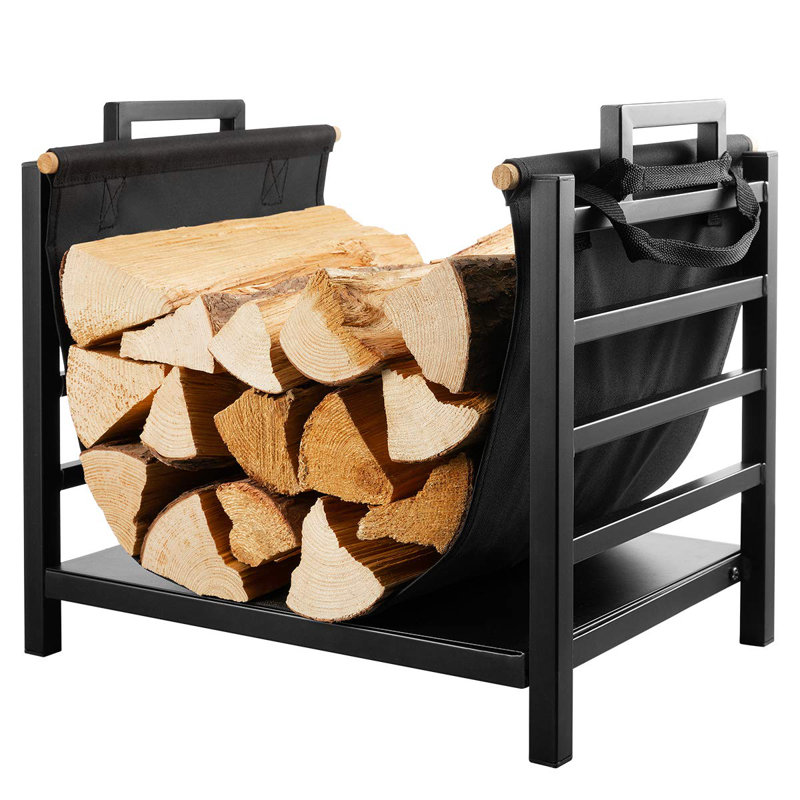 Porte-bûches de foyer intérieur 18 po avec support en toile