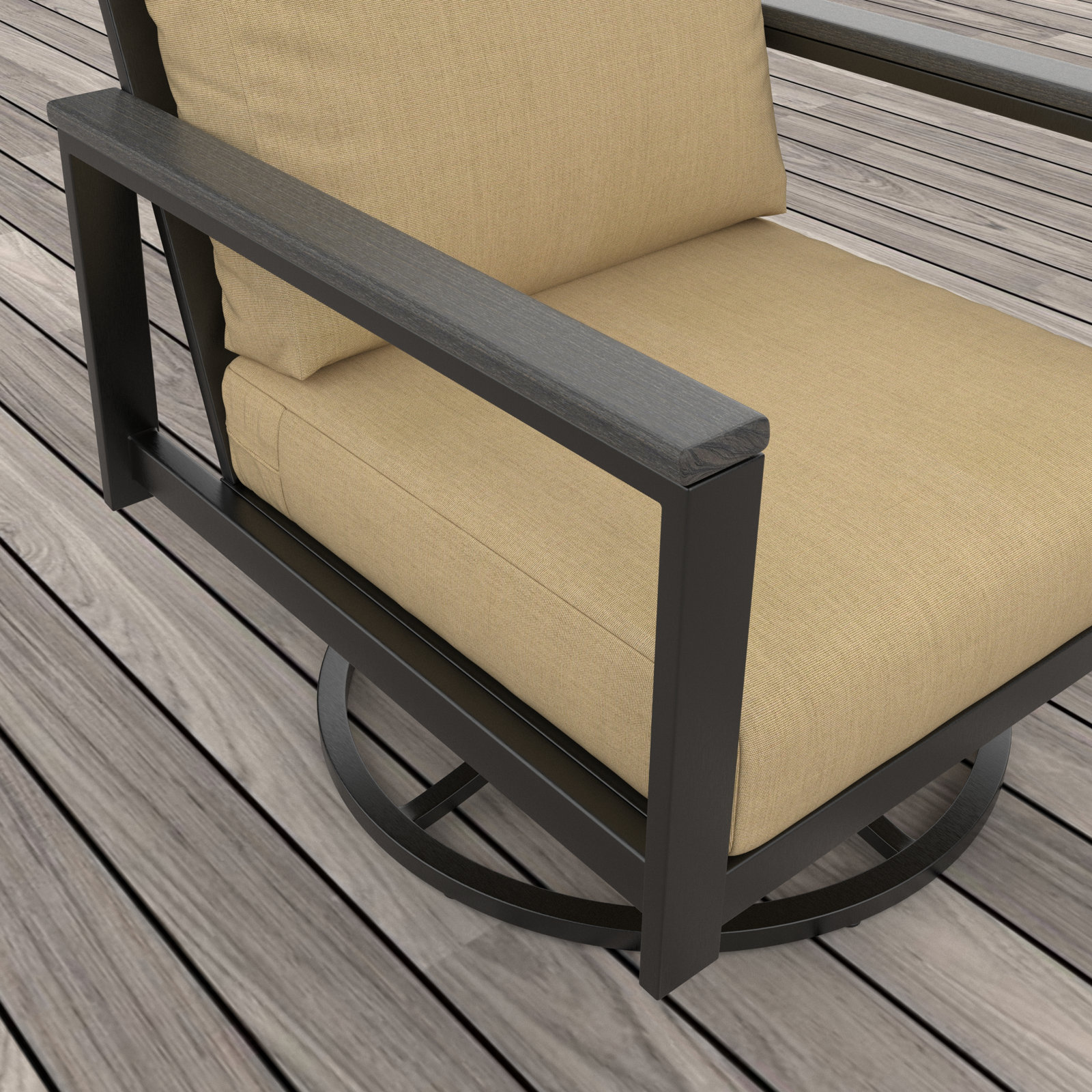 Townsend Outdoor Rocking Metal Chair with Sunbrella® Cushions, Tan/Cream, Brown, Yes