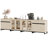 4 In 1 TV Stand For Tvs Up To 120 Inches, Modern Entertainment Center With Glass Doors And Metal Legs, TV Console With Adjustable Shelf-606291029