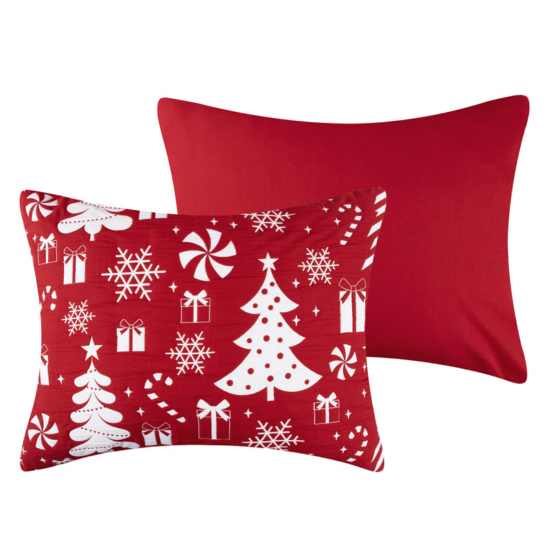 Greenland Home Fasions Peppermint Party Red Standard Sham, 20x26, Standard