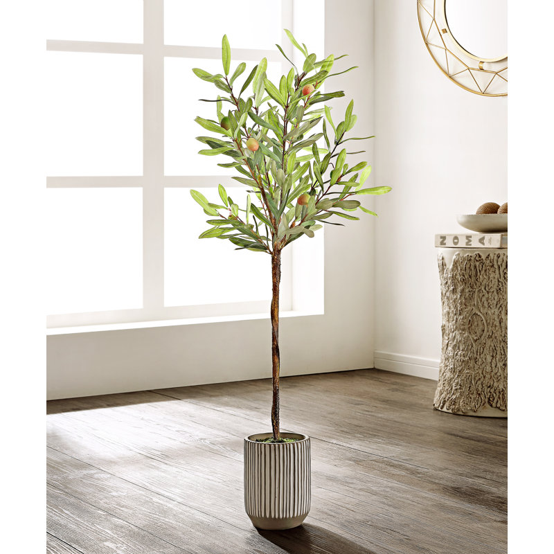36.22'' Faux Olive Tree Tree in Freestanding