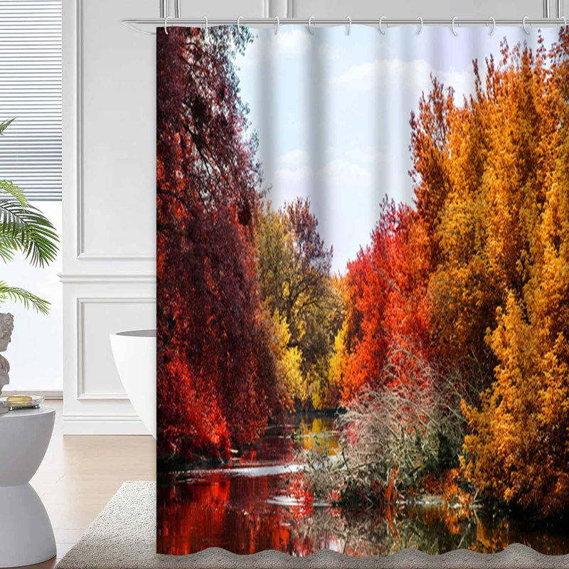 Rideau de douche Autumn River, L 72 po x l 84 po