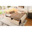 Structure de lit double pleine grandeur, structure de lit tapissier avec tête de lit Cloud, avec 2 tiroirs de rangement, lumière DEL et conception de chargement USB, pieds et lattes en bois massif, aucun sommier nécessaire, beige-133670757