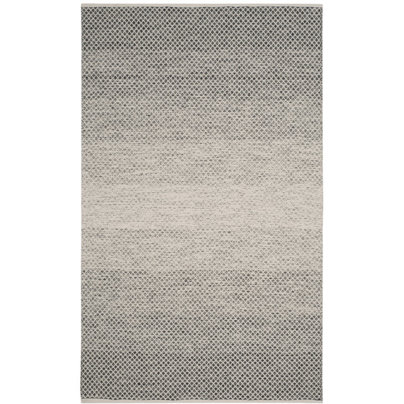 Figuig Hand Woven Cotton Geometric Rug, Rectangle 3' x 5'