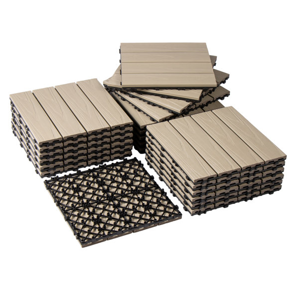 Famobay 12" X 12" Composite Interlocking Deck Tiles & Reviews | Wayfair