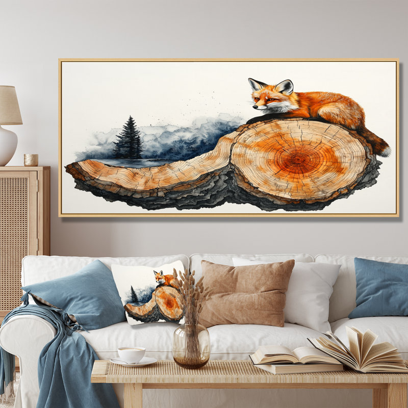 Getta - Animals Canvas Art Print, H 28 po x l 60 po, Impression encadrée flottante, Crème, crème