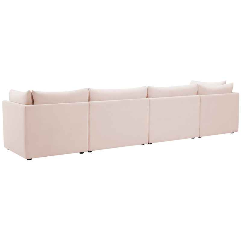Ensoll Velvet Modular Sofa, Pink Velvet