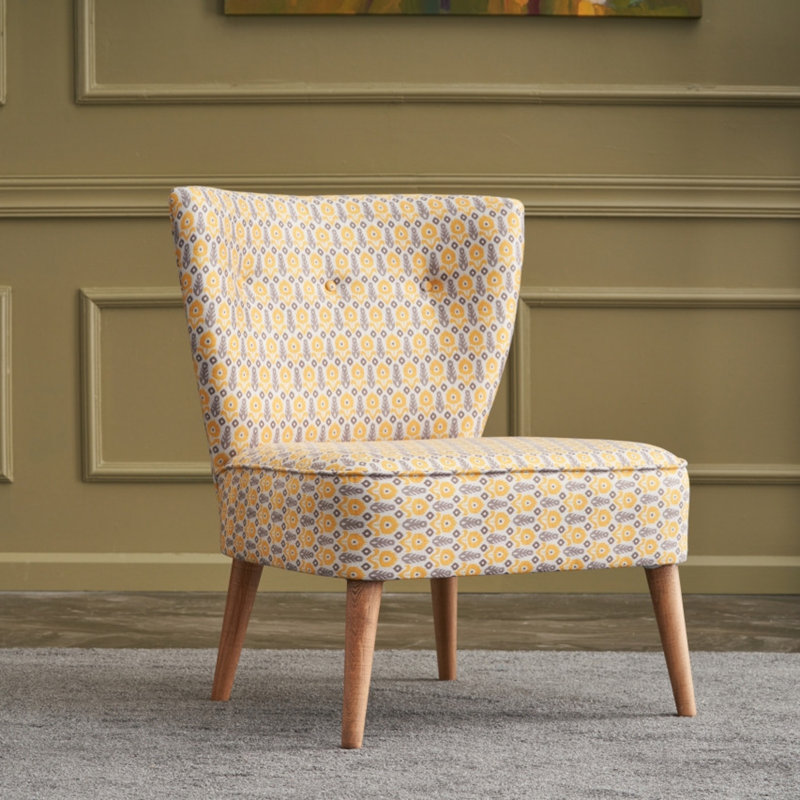 Chaise d'appoint en polyester capitonné Lawrey