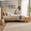 Lit plateforme de style traîneau avec banc de rangement au pied du lit, Queen, naturel-720733865-720733871