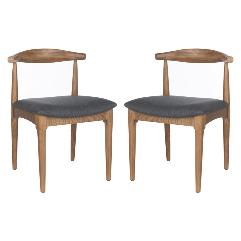 Chaise d'appoint rembourrée Jakob, Noyer, Gris foncé